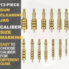 Solid Brass Gun Cleaning Jag Set for Rifles – Slotted Tip, Storage Case Included