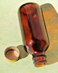 Vintage OUTERS Gun Cleaning Solvent Brown Glass Bottle with Cap