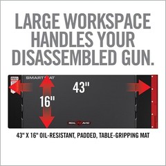 Compact Black Gun Cleaning Mat with Organizer Tray – 43”x16” and 47.25”x19.5”