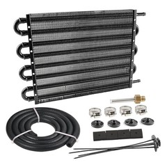 5/16″ Transmission Oil Cooler Tube and Fin Cooler Kit Universal 8 Pass Black