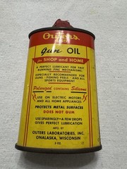 Vintage Outers 445 Gun Oil Oval 3 Oz Can/Canister Empty