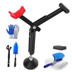 7-piece motorcycle cleaning kit, including Portable Lift Jack for Chain