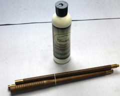 Dewing’s Walnut & Brass Shotgun Cleaning Rods and Solution