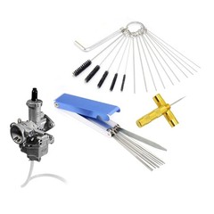Carburettor Cleaning Brush Set Stainless Steel Aluminum Box 5 Brushes Wrench Kit