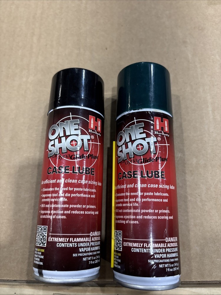 2- Hornady One Shot Case Lubes DynaGlide Plus Technology 5 Oz Aerosol – 99913