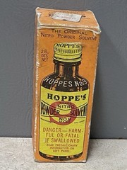 Vintage HOPPE’s No 9 Solvent GUN Cleaner BOTTLE 1/8 Full ORIGINAL BOX #3