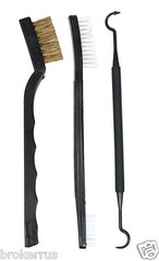 GUN CLEANING Tool SET Brass wire & Nylon Bristle Brush + Pick Cleaner ALLEN 706A