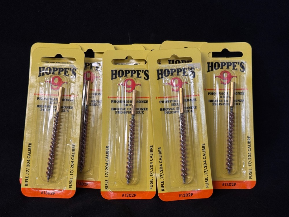 (1) Hoppes Phosphor Bronze Rifle Brush 1302P .17/.204 Caliber Female 8-32 Thread