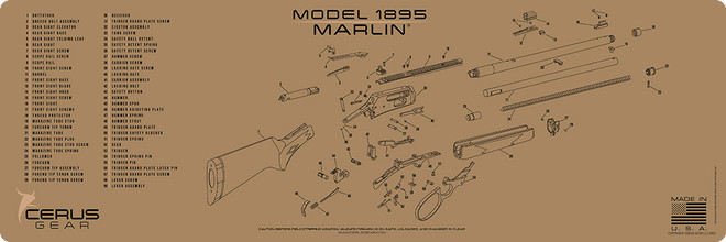 MARLIN MODEL 1895 SCHEMATIC Premium Long Gun Mat FDE