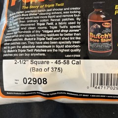 Butch’s Twill Cleaning Patches Bag of 375 (2.5 Inch) .45-58 Cal
