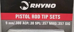 RHYNO Pistol Rod Tip Kit For Pistol Cal. 9mm/.380acp/.38spl/.357Mag/.357 SIG