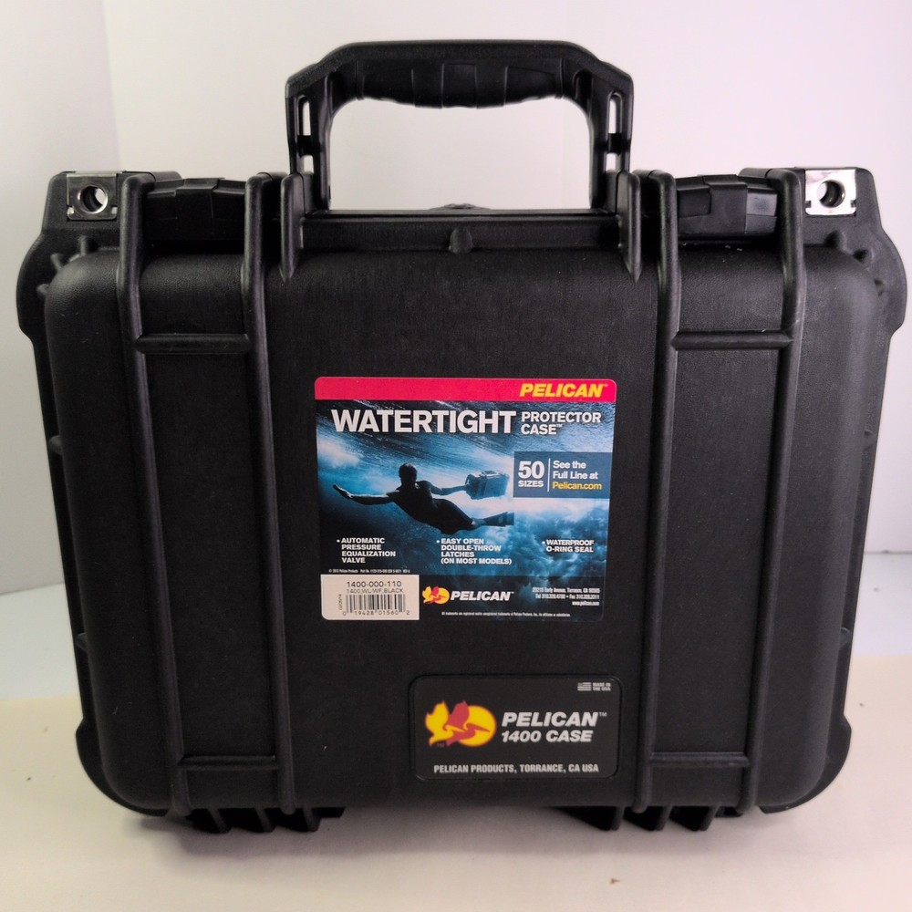Pelican 1400 Protector Case | 13.4 × 11.6 × 6.0″ | Black | Removable Foam NIB