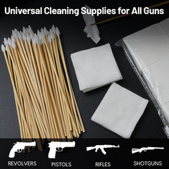 Gun Cleaning Kit Supplies – 2″X2″ Lint Free Cleaning Patches and 6″ Gun Cotton S