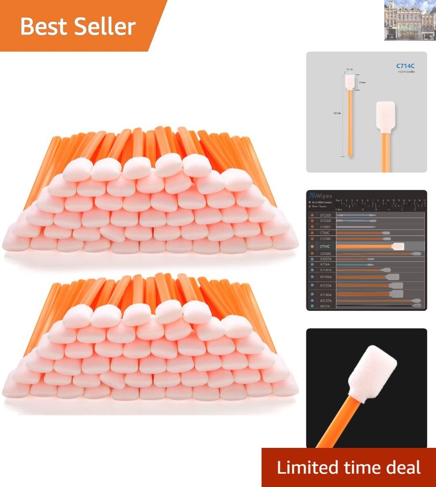 Bulk Pack Orange Foam Swabs – 100 Pcs, 5.25″ for Electronics & Household Use