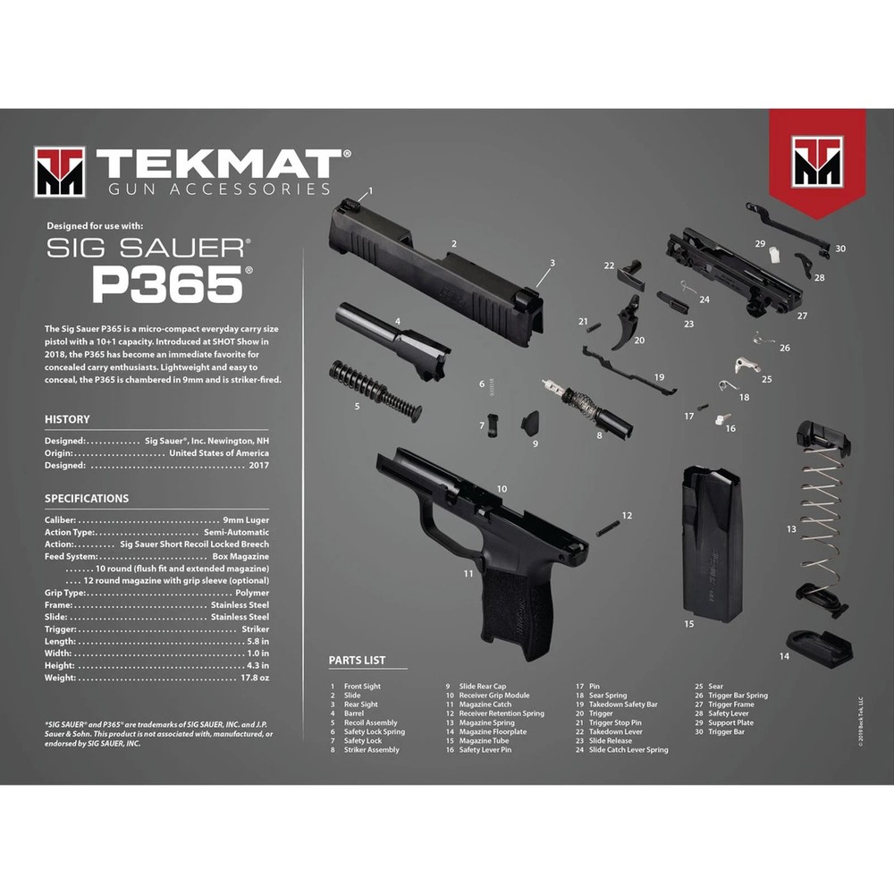TekMat Ultra Premium Gun Cleaning Mat – 20″ X 15″ – Sig Sauer P365