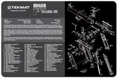 Illustrated Gun Cleaning & Repair Mat, for Ruger, 11″ x 17″ Neoprene, SHIPS FREE