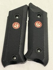 Ruger Grips For Mark IV, Black Polymer W/ Red Ruger Medallion NEW .22 NIP NOS