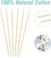 Cotton Gun Cleaning Swabs 6″ w Bamboo Handle&Case,Pointed & Round Tips (500 pcs