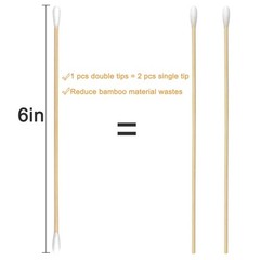Gun Cleaning Swabs Double Tips 6 Inch Bamboo Sticks