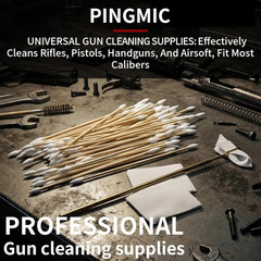Gun Cleaning Supplies Set in Storage Box – Gun Cleaning Patches and Long Cotton