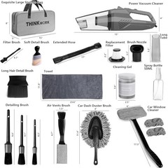 Car Cleaning Kit, Car Vacuum Kit, Gray Car Interior Detailing Kit Gray(20pcs)