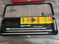 3 Vintage Outers GUNSLICK Revolver Cleaning Kit .45 Cal 30 Cal & 22 Cal Tin Case