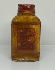 Vintage Lin-speed Real Oil Finish Collectible Bottle 1/2 Full