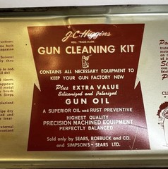 Vintage J.C. Higgins Gun Cleaning Kit No. 2145 Sears Roebuck Complete with Oil