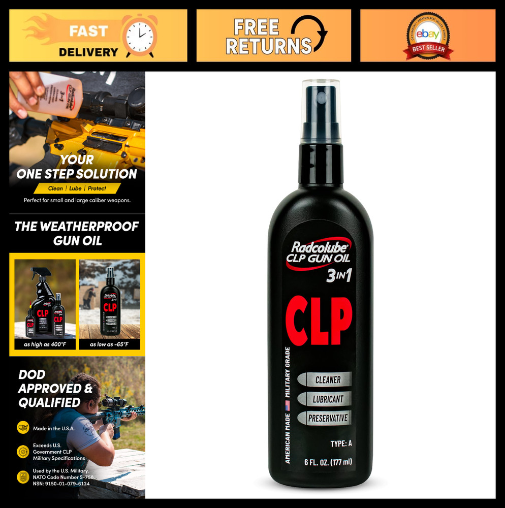 3-in-1 Gun Oil & Cleaner Spray, Military-Grade Lubricant for Firearms, 6 oz