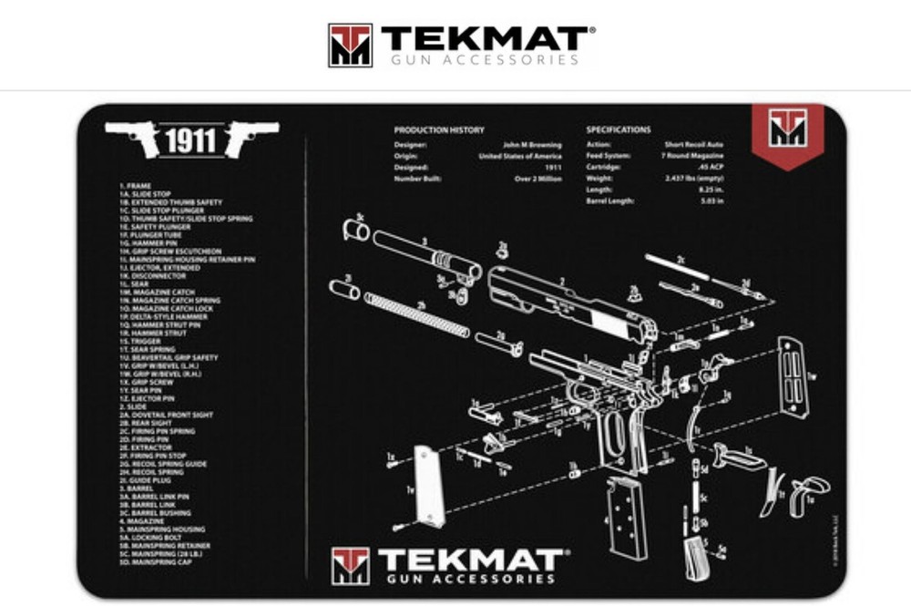 1911 Pistol Mat 11″x17″ Mat