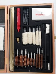 Winchester Universal 30 Piece Gun Rifle Cleaning Kit In Wood Case