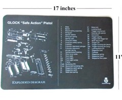 Pistol Cleaning Bench Glock Mat 17”X12” w/Pistol Parts List View Non-Slip NEW