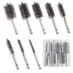 Stainless Steel Bore Brush Set – 8pcs Wire Brushes for Drill, Durable Twisted Br