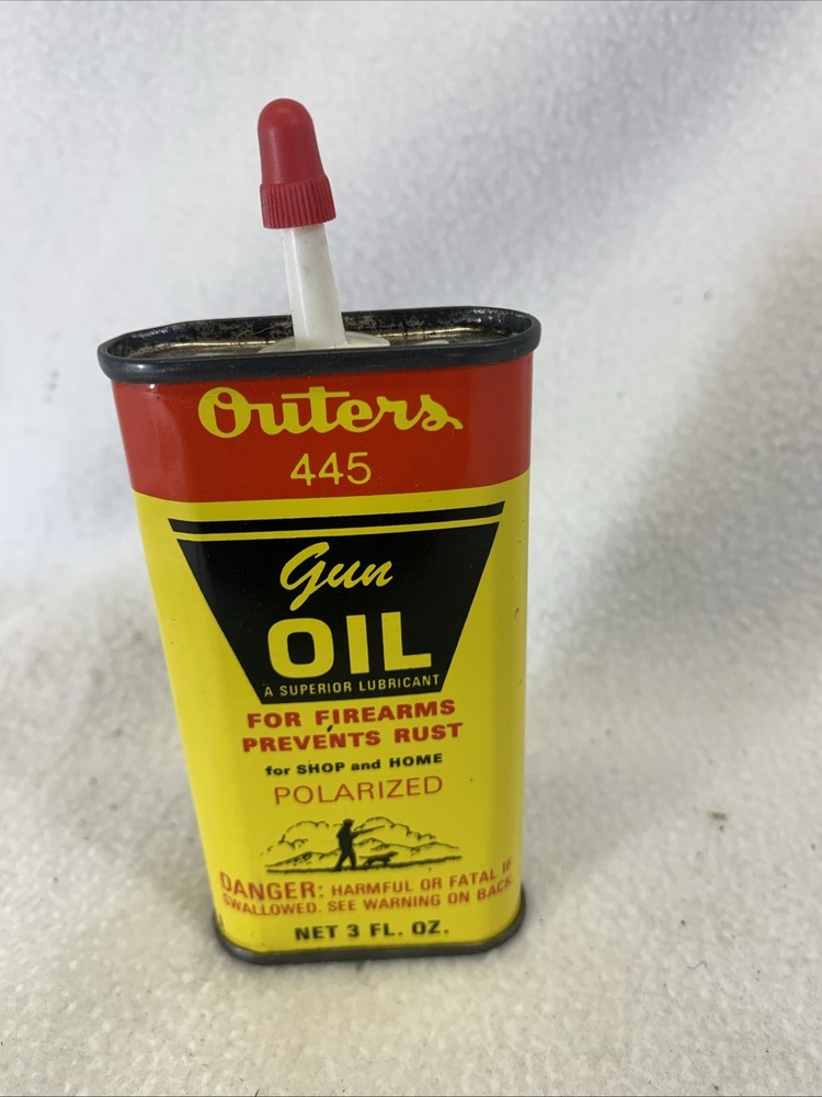Vintage Outers 445 Gun Oil Empty Metal 3 Oz. Handy Household Oiler Can