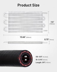 5/16″ Transmission Oil Cooler Tube and Fin Cooler Kit Universal 6 Pass Silver