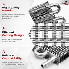 6 Pass Ultra-Cool Tube And Fin Transmission Cooler Universal 6-pass Silver