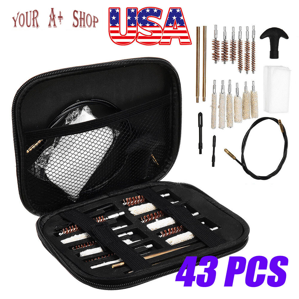 For Gun Cleaning Kit Set Handgun Pistol Rifle 43 Pcs 22.357.38,9mm.45.40 Tool US
