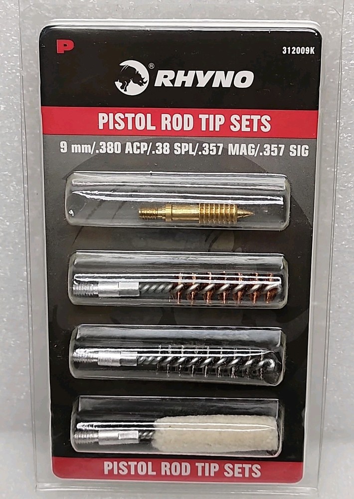 RHYNO Pistol Rod Tip Kit For Pistol Cal. 9mm/.380acp/.38spl/.357Mag/.357 SIG