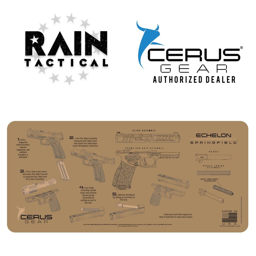 Springfield® Echelon Instructional Gun Mat Jumbo 12″ X 27″ Cerus Gear FDE