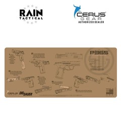 Sig Sauer P365 Instructional Gun Cleaning Mat Jumbo 12″ X 27″ Cerus Gear FDE