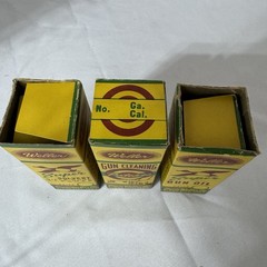 Vintage 50’s Erwin Weller Co. Gun Cleaning Kit Sioux City USA Yellow 4 Boxes