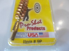 Pro-Shot Bore Brush Bronz Bristles Brass Core for 9mm Pistol NEW (F-1)