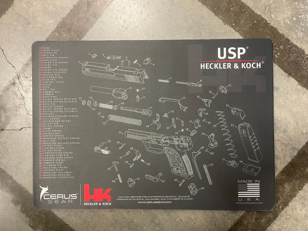 Heckler & Koch HK USP Cerus Gear Gun Cleaning Mat – 12″ x 17″ – (BFC-170)