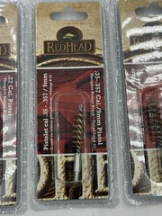 RedHead .35/.357/9mm X 2 & .22 Cal Pistol Bronze Bore Cleaning Brush New Lot