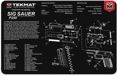 Illustrated Gun Cleaning & Repair Mat for Sig 11″ x 17″ Neoprene, FREE SHIPPING