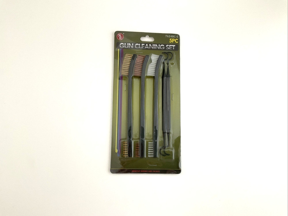 SE 5pc Gun Cleaning Set Brushes Nylon Brass Copper & Picks 7624BC-5 New