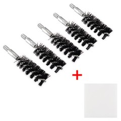 5 X Nylon Bristle Bore Cleaning Short Brush .45 cal 8×32 Thread with 50 Patches