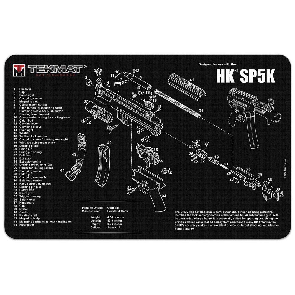 TekMat Original Gun Cleaning Mat – 17″ X 11″ – Heckler & Koch SP5K