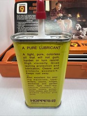 Vintage Hoppe’s 9 Gun Cleaning Kit & Orange Storage Box Oil Solvent