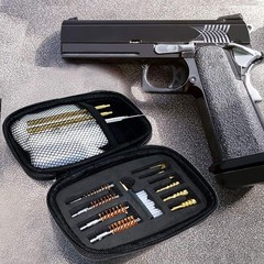 Gun Cleaning Kit 19 in 1 with Special 9mm Handgun Snake .22 .38 9mm .40 .45 Cali